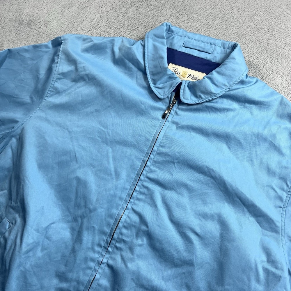 Peter Millar Bomber‎ Jacket Mens XL Blue Harrington Bi Swing Lined Full Zip Logo